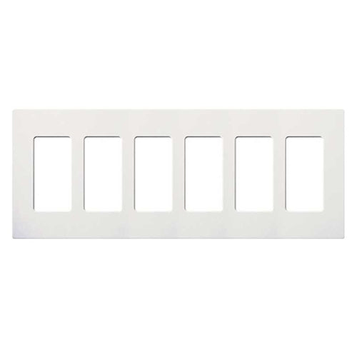 Lutron NT-R3R3R3R3R3R3-FB-BC Nova T Screwless 6 Gang Wallplate Decora Opening, Fins Broken, in Bright Chrome, Metal Finish