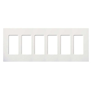 Lutron NT-R3R3R3R3R3R3-FB-BLA Nova T Screwless 6 Gang Wallplate Decora Opening, Fins Broken, in Black Anodized, Aluminum Finish
