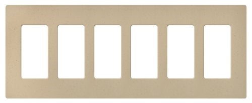 Lutron NT-R3R3R3R3R3R3-NFB-TP Nova T Screwless 6 Gang Wallplate Decora Opening, No Fins Broken, in Taupe, Matte Finish