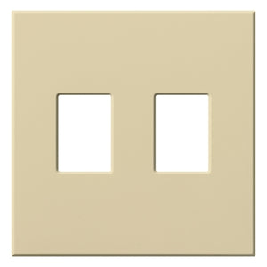 Lutron NT-SS-FB-IV Nova T Screwless 2 Gang Wallplate Decora Opening in Ivory, Matte Finish