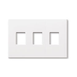 Lutron NT-SSS-FB-BL Nova T Screwless 3 Gang Wallplate Fins Broken Decora Opening in Black, Matte Finish