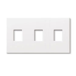 Lutron NT-SSS-NFB-BL Nova T Screwless 3 Gang Wallplate Non Fins Broken Decora Opening in Black, Matte Finish