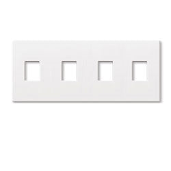 Lutron NT-SSSS-NFB-LA Nova T Screwless 4 Gang Wallplate, No Fins Broken, Decora Opening in Light Almond, Matte Finish