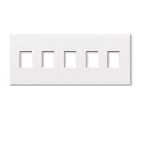 Lutron NT-SSSSS-NFB-LA Nova T Screwless 5 Gang Wallplate Non Fins Broken Decora Opening in Light Almond, Matte Finish