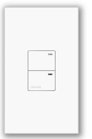 Lutron NTGRX-2B-SL-WH Grafik Eye Architectural 2-Button Wallstation in White