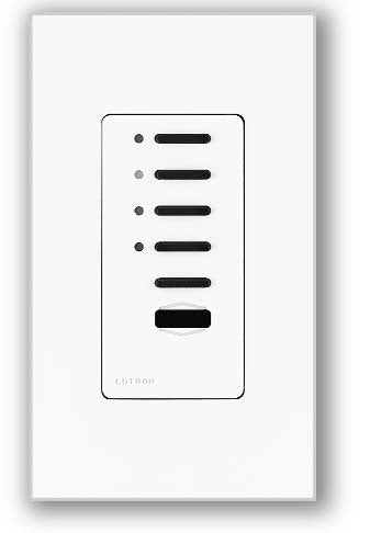 Lutron NTGRX-4S-WH Grafik Eye Architectural 4-Scene with Off and Raise/Lower Wallstation in White