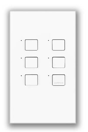 Lutron NTGRX-LB6-GR Grafik Eye 6-Large Button Wallstation in Gray