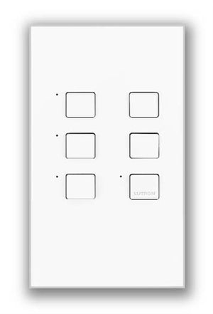 Lutron NTGRX-LB6-RL-IV Grafik Eye 4-Large Button with Raise/Lower Wallstation in Ivory