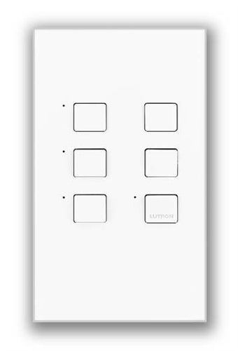 Lutron NTGRX-LB6-RL-IV Grafik Eye 4-Large Button with Raise/Lower Wallstation in Ivory