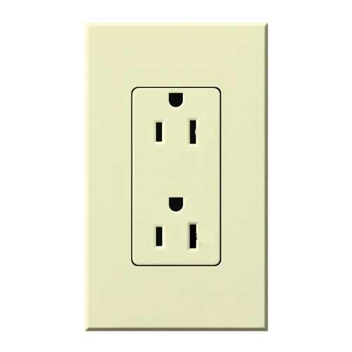 Lutron NTR-15-AL Nova T Receptacles 15A 125V in Almond, Matte Finish