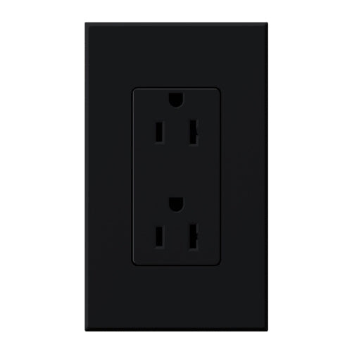 Lutron NTR-15-BL Nova T Receptacles 15A 125V in Black, Matte Finish