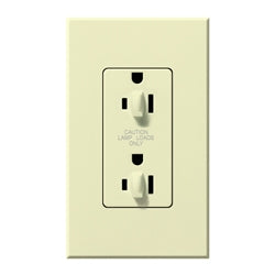 Lutron NTR-15-DDTR-AL Nova T 15A 120/125V Dual Dimming Tamper Resistant Duplex Receptacle in Almond, Matte Finish