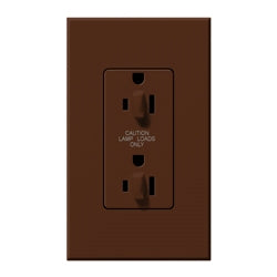 Lutron NTR-15-DDTR-SI Nova T 15A 120/125V Dual Dimming Tamper Resistant Duplex Receptacle in Sienna, Matte Finish