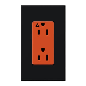 Lutron NTR-15-IG-OR-BL Nova T 15A, 125V, Isolated Ground Receptacle in Black, Matte Finish
