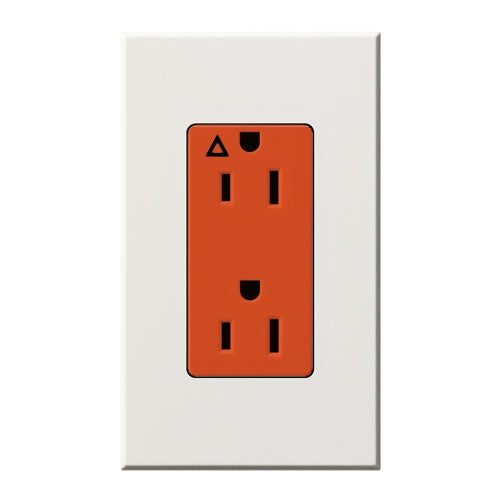 Lutron NTR-15-IG-OR-WH Nova T 15A, 125V, Isolated Ground Receptacle in White, Matte Finish