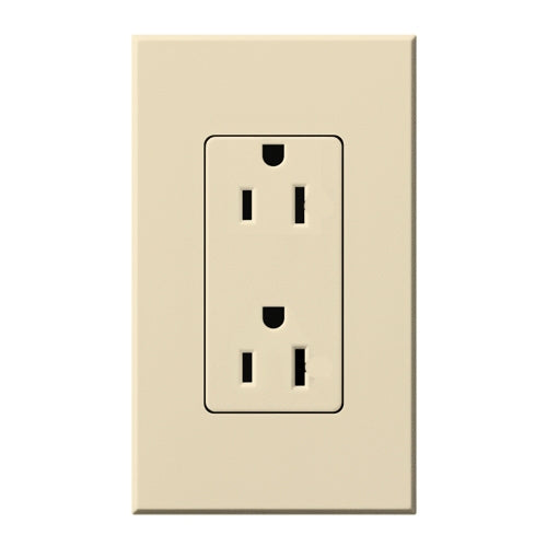 Lutron NTR-15-TR-BE Nova T Tamper Resistant Receptacles 15A 125V in Beige, Matte Finish