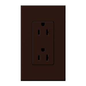 Lutron NTR-15-TR-BR Nova T Tamper Resistant Receptacles 15A 125V in Brown, Matte Finish