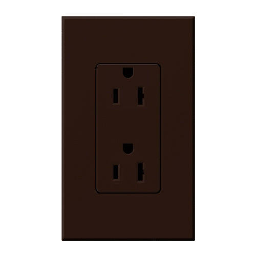 Lutron NTR-15-TR-BR Nova T Tamper Resistant Receptacles 15A 125V in Brown, Matte Finish