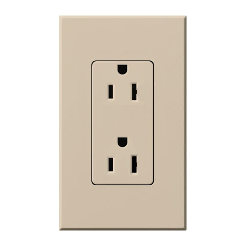Lutron NTR-15-TR-TP Nova T Tamper Resistant Receptacles 15A 125V in Taupe, Matte Finish