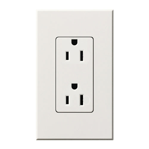 Lutron NTR-15-TR-WH Nova T Tamper Resistant Receptacles 15A 125V in White, Matte Finish