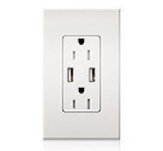Lutron NTR-15-UBTR-TP Nova T 15A, Dual USB Receptacle, Tamper Resistant, in Taupe, Matte Finish