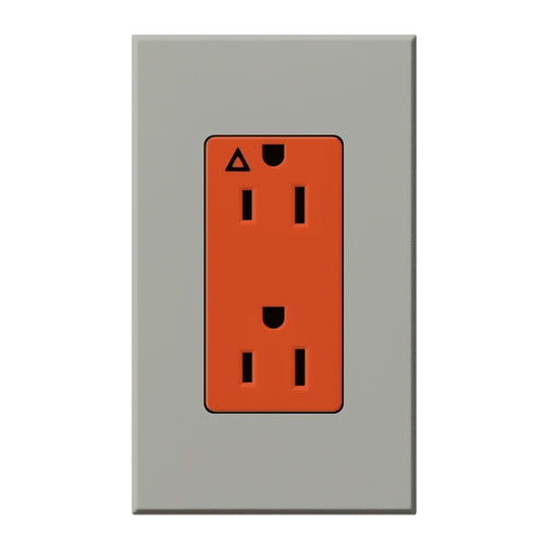 Lutron NTR-20-IG-OR-GR Nova T 20A, 125V, Isolated Ground Receptacle in Gray, Matte Finish