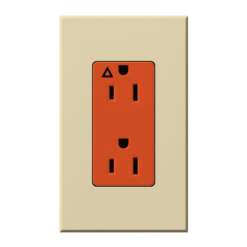 Lutron NTR-20-IG-OR-IV Nova T 20A, 125V, Isolated Ground Receptacle in Ivory, Matte Finish
