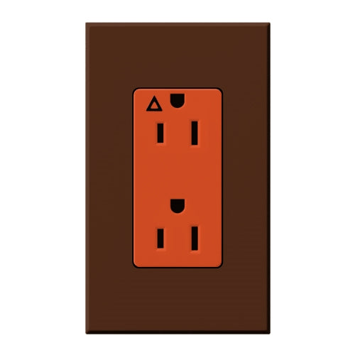 Lutron NTR-20-IG-OR-SI Nova T 20A, 125V, Isolated Ground Receptacle in Sienna, Matte Finish