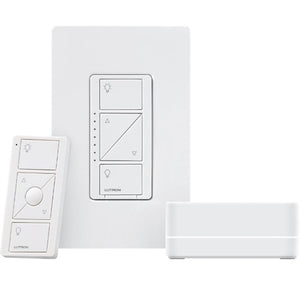 Lutron P-BDG-PKG1P Caseta Smart Bridge Dimmer Kit with Pico Remote for Floor and Table Lamps