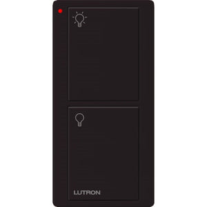 Lutron PJ2-2B-GBL-L01 Pico Wireless Control with indicator LED, 434 Mhz, 2-Button with Icon Engraving in Black