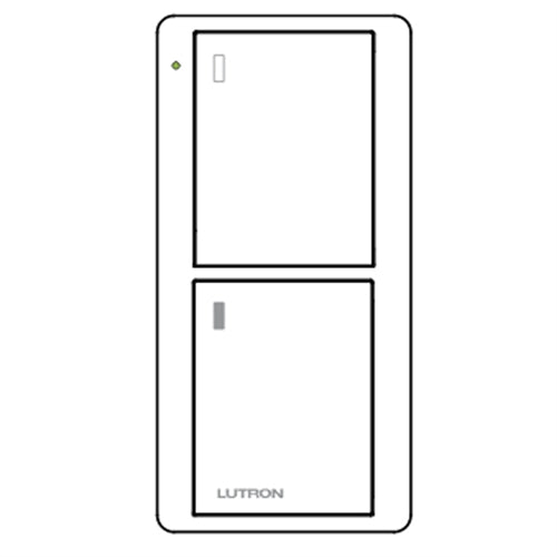Lutron PJ2-2B-GIV-L02 Pico Wireless Control with indicator LED, 434 Mhz, 2-Button with Power Icon Engraving in Ivory