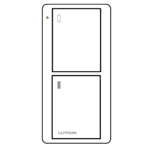 Lutron PJ2-2B-GLA-L02 Pico Wireless Control with indicator LED, 434 Mhz, 2-Button with Power Icon Engraving in Light Almond