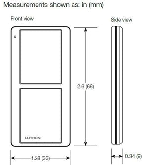 Lutron PJ2-2B-TMN-P01 Pico 2-Button Scene Keypad, Family Room Marking Codes, in Midnight