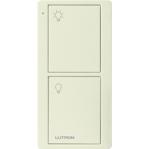 Lutron PJ2-2BRL-TBI-L01 Pico Wireless Control with indicator LED, 434 Mhz, 2-Button with Raise/Lower and Icon Engraving in Biscuit, Satin Color