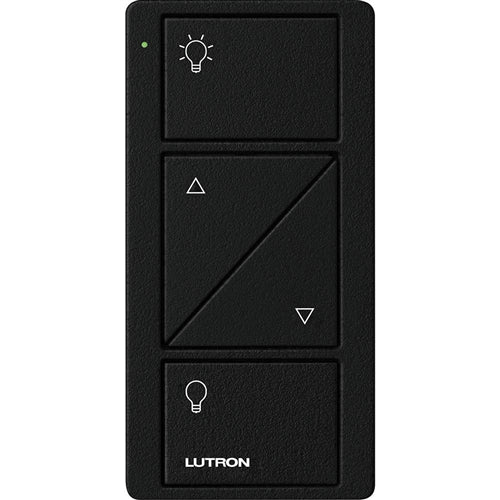 Lutron PJ2-2BRL-TMN-L01 Pico Wireless Control with indicator LED, 434 Mhz, 2-Button with Raise/Lower and Icon Engraving in Black, Satin Color