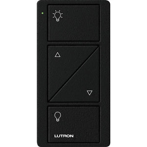 Lutron PJ2-2BRL-TMN-S01 Pico Wireless Control with indicator LED, 434 Mhz, 2-Button with Raise/Lower and Shade Icon Engraving in Black, Satin Color