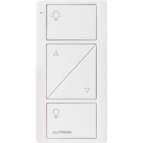 Lutron PJ2-2BRL-TSW-L01 Pico Wireless Control with indicator LED, 434 Mhz, 2-Button with Raise/Lower and Icon Engraving in White, Satin Color