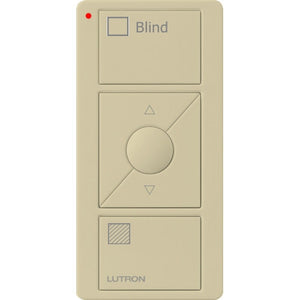 Lutron PJ2-3BRL-GIV-S05 Pico Wireless Control with indicator LED, 434 Mhz, 3-Button with Raise/Lower and Blind Text Engraving in Ivory