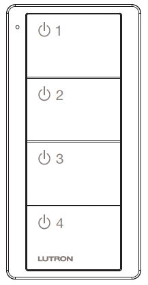 Lutron PJ2-4B-GBL-L41 Pico Wireless Control with indicator LED, RF signal, 4-Button 4-Group Toggle with Light Icon Engraving in Black