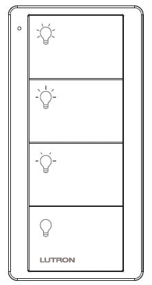 Lutron PJ2-4B-GIV-L31 Pico Wireless Control with indicator LED, RF signal, 4-Button Scene Control with Light Icon Engraving in Ivory