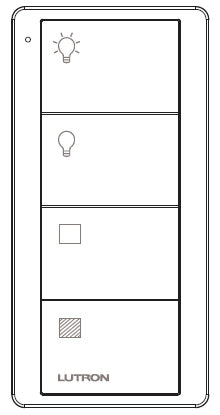Lutron PJ2-4B-GLA-LS21 Pico Wireless Control with indicator LED, RF signal, 4-Button 2-Group Control with Light and Shade Icon Engraving in Light Almond