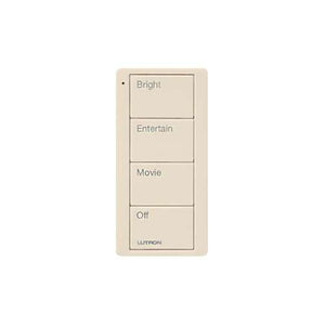 Lutron PJ2-4B-GLA-P01 Pico 4-Button Scene Keypad, Family Room Marking Codes, in Light Almond