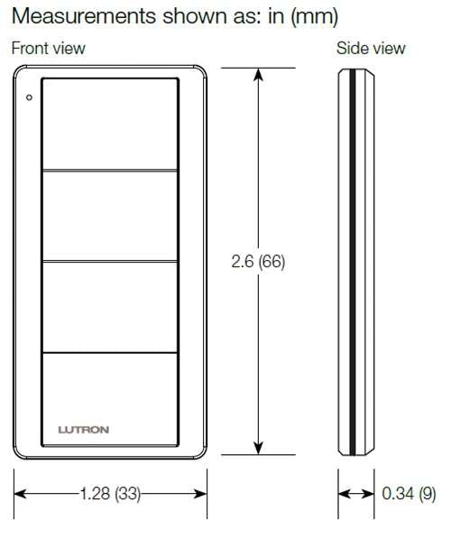 Lutron PJ2-4B-GLA-P01 Pico 4-Button Scene Keypad, Family Room Marking Codes, in Light Almond