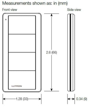 Lutron PJ2-4B-GLA-P01 Pico 4-Button Scene Keypad, Family Room Marking Codes, in Light Almond