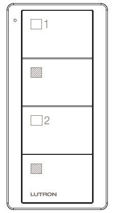 Lutron PJ2-4B-GWH-S21 Pico Wireless Control with indicator LED, RF signal, 4-Button 2-Group Control with Shade Icon Engraving in White