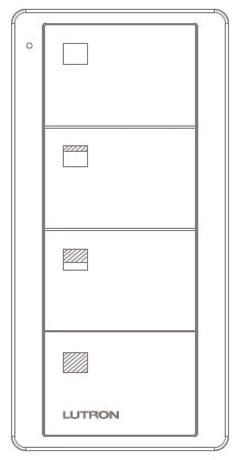 Lutron PJ2-4B-GWH-S31 Pico Wireless Control with indicator LED, RF signal, 4-Button Scene Control with Shade Icon Engraving in White