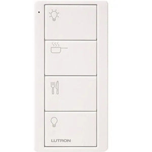 Lutron PJ2-4B-TSW-P12 4-Button Pico Smart Remote, Scene Keypad, Kitchen Icons in Snow
