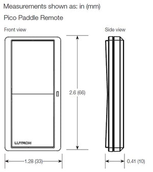 Lutron PJ2-P2B-GBR Pico Paddle Remote, 2-Button in Brown