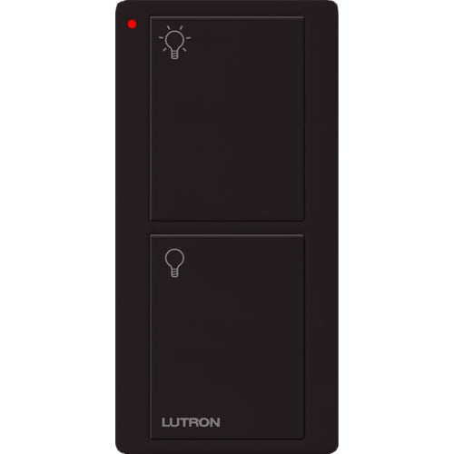 Lutron PJN-2B-GBL-L01 Pico Wireless Control with indicator LED and Nightlight, 434 Mhz, 2-Button with Light Icon Engraving in Black