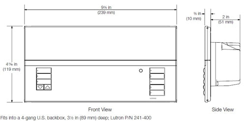 Lutron QSGR-4P Grafik Eye QS Main Unit without Faceplate, 4 Lighting Zones, 120V